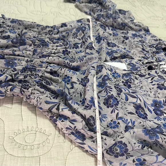 NWT MISA Lorena XS Long Sleeve Mini Dresss Size XS Floral Chiffon Tiered Skirt - Picture 6 of 15